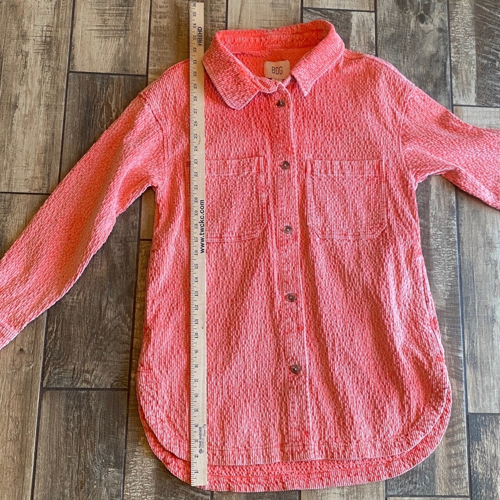 BDG Serena Orange Textured Button-Up Collared Shacket 🆕 - Picture 11 of 11